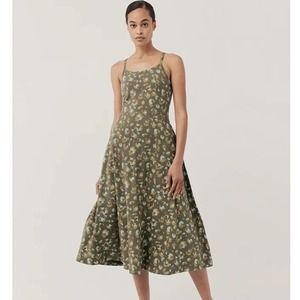 Pact fit and flare Mod Leopard Green Size Small w/ Shelf Bra